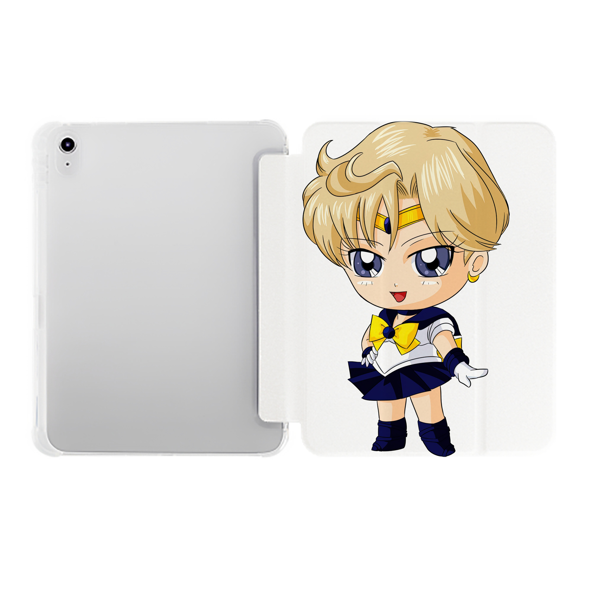 （画像用） 美少女戦士セーラームーン 天王はるか Sailor Moon Tenoh Haruka IPad ケース ペン収納付き 三つ折りスタンド PUレザー×シリコン 対応機種9.5/10.5/10.9インチ